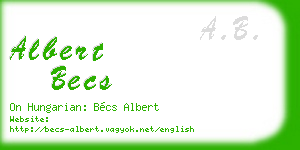 albert becs business card